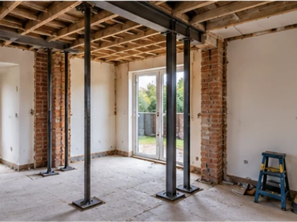 Structural alteration with steel supports